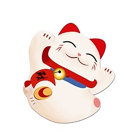 卡通可愛招財(cái)貓png元素
