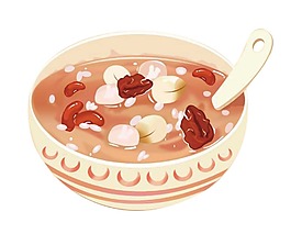 卡通美味臘八粥png元素