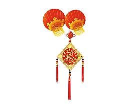 红色灯笼福字png元素
