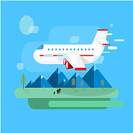 簡約飛機山林背景
