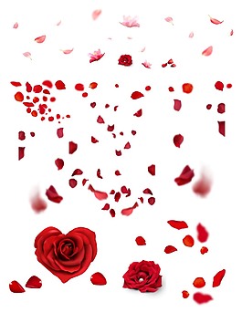 粉色漂浮花瓣png元素素材