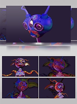 宇宙夢(mèng)幻小妖怪高清視頻素材