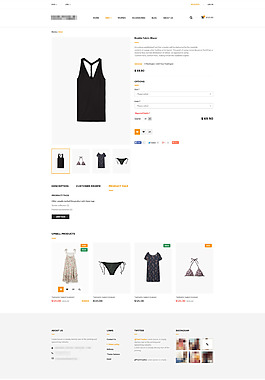 企业服装商城购物网站模板之产品规格详情