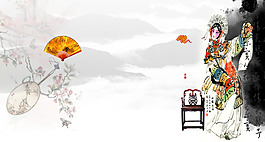中國(guó)風(fēng)戲曲扇子背景