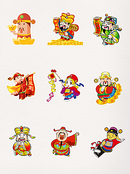 卡通財(cái)神送財(cái)富png元素
