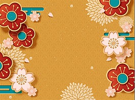 復古花紋新年背景