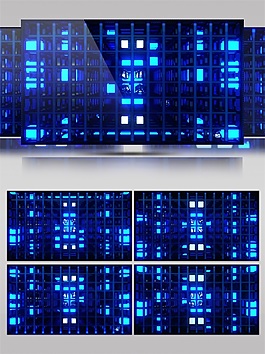 蓝色科技方块视频素材