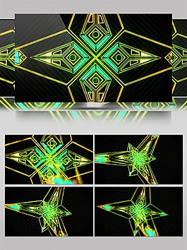 金色四角星視頻素材