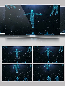 藍色飛升舞臺視頻素材