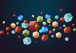 幾何3d立體ai矢量素材