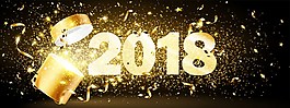 金色的2018年字體