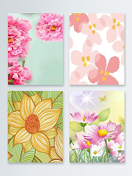 春天風(fēng)景大花朵主題炫酷海報(bào)背景