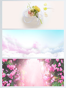 創意唯美清新花朵海報背景