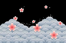 復古線條祥云裝飾素材