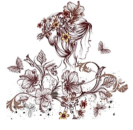 手繪時(shí)尚人物頭像插畫