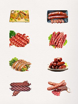 新年香腸臘腸豬肉腸PNG素材