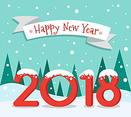 2018冰雪冬季卡通風(fēng)景背景
