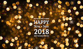 金色模糊元素背景2018文字