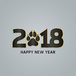 極簡2018字體排版矢量元素