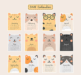 2018美麗動物日歷素材