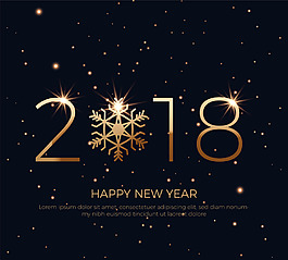 新年背景與金色字母