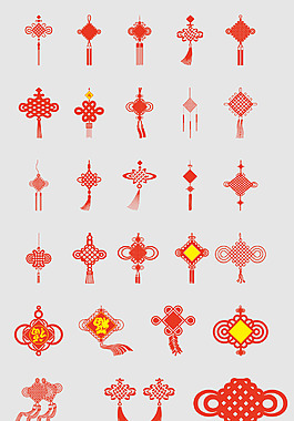 中国结矢量花纹元素