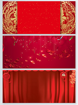 红色新春中国喜庆背景