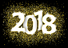 立体金色2018年艺术字
