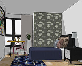 現(xiàn)代簡(jiǎn)約家居臥室3d模型綜合效果圖