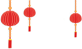 清新紅色燈籠節(jié)日元素