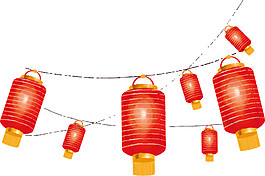喜慶紅色長型燈籠節(jié)日元素