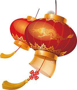高級暗紅色燈籠節日元素
