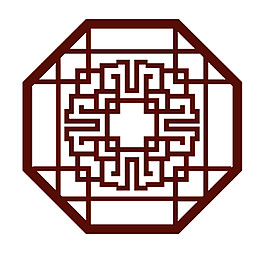 古风褐色窗户装饰图案