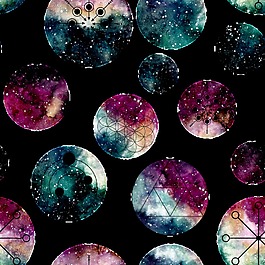 手繪星空圓球png背景素材