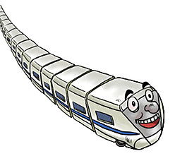 卡通表情列車元素