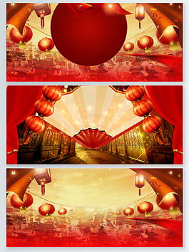 大紅色中國風(fēng)喜慶新春背景