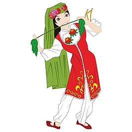 卡通民族舞表演png元素