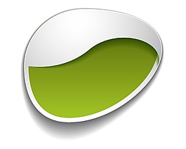 卡通绿色椭圆形物品png元素