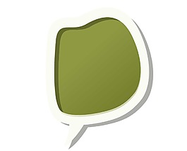 卡通白色對話框png元素