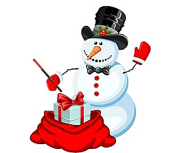 卡通雪人礼物png元素