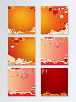 喜慶中國紅色新年主圖背景