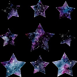 手繪星空下的星星png透明素材