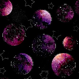 手繪紫色星球背景圖png透明素材
