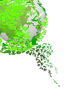 手繪綠色環(huán)保地球圖案psd源文件