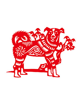 2018狗年春节剪纸素材