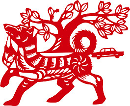2018狗年發(fā)財剪紙圖案