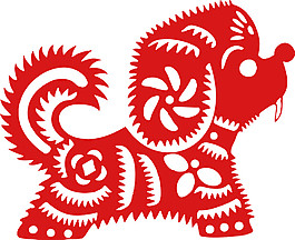 可愛狗狗剪紙素材