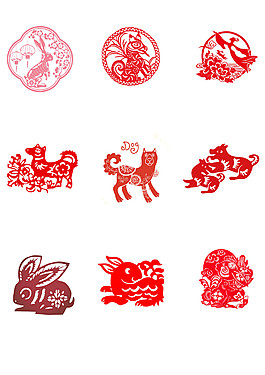 創(chuàng)意狗年剪紙素材