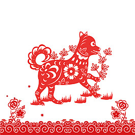2018狗年喜慶剪紙素材