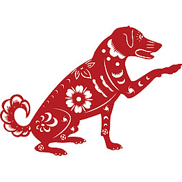 2018狗年花式剪纸素材